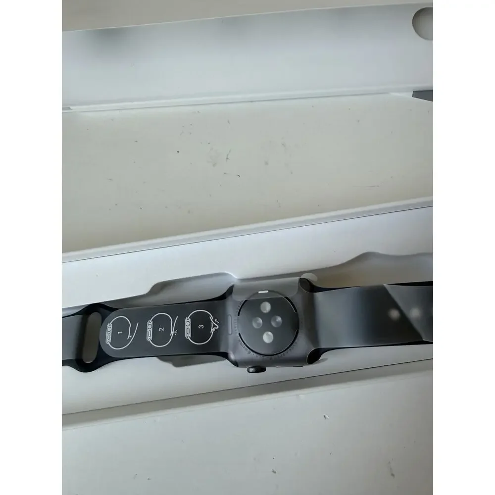 NEW Apple Watch Series 3 38mm Space Gray Aluminum Case Black Sport Band